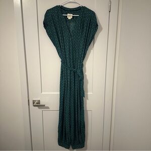 Anthropologie Maeve Blue Teal Patterned Jumpsuit Size Small Women’s